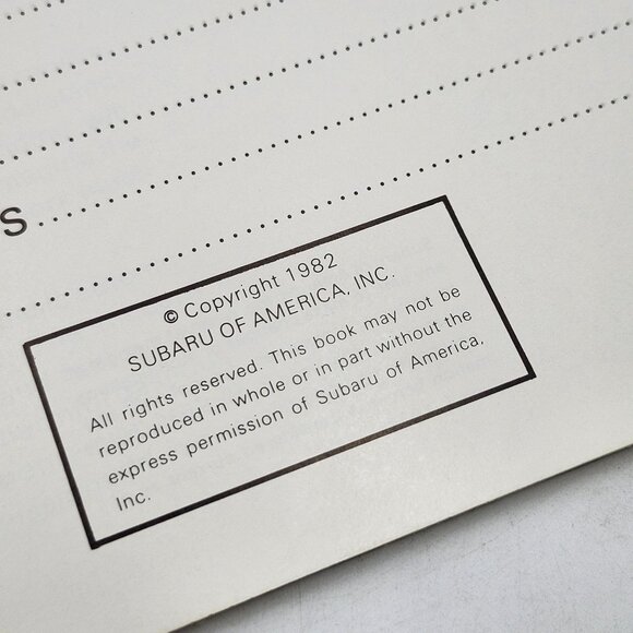 1982 Subaru Electronically Controlled Carburetor System Service Training Manual - Picture 3 of 3